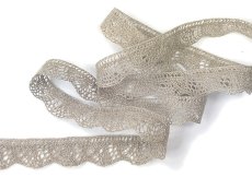 Linen bobbin lace 75574, width 75 mm, 100% linen natural