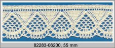 Cotton bobbin lace 82283, width 55 mm, ecru