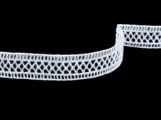 Cotton bobbin lace insert 82139, width 20 mm, white