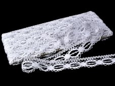 Cotton bobbin lace 75179, width 32 mm, white