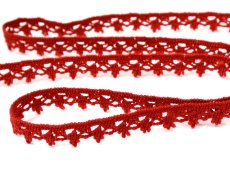 Cotton bobbin lace 75535, width 12 mm, light wine