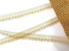 Cotton bobbin lace 82180, width 15 mm, gold