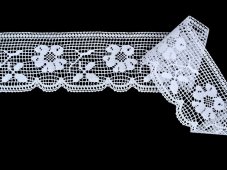 Cotton bobbin lace 81326, width 65 mm, white