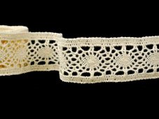 Cotton bobbin lace 75363, width 45 mm, ecru