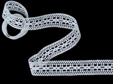 Cotton bobbin lace insert 82313, width 26 mm, white