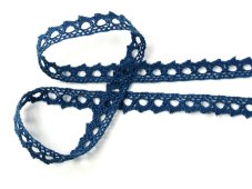 Cotton bobbin lace 75361, width 9 mm, ocean blue