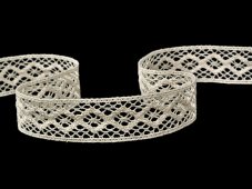 Cotton bobbin lace insert 75250, width 31 mm, ecru