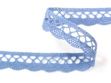 Cotton bobbin lace 75428, width 18 mm, sky blue