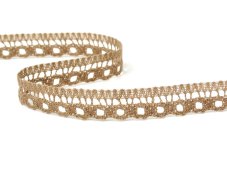 Cotton bobbin lace 82183, width 13 mm, dark beige