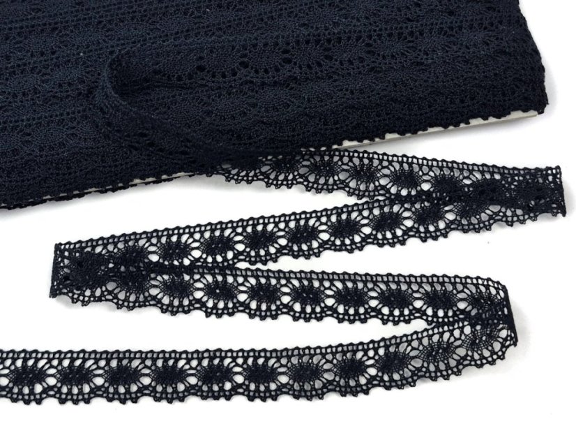 Cotton bobbin lace 81050 black