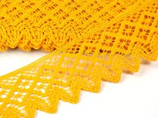 Cotton bobbin lace 75234, width 54 mm, dark yellow