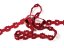 Cotton bobbin lace insert 75527, width 15 mm, light wine