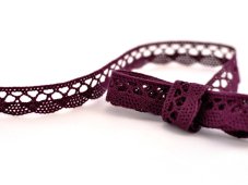 Cotton bobbin lace 75099, width 18 mm, violet