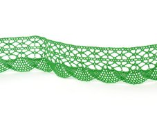 Cotton bobbin lace 75077, width 32 mm, grass green