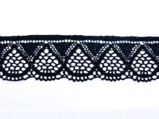 Cotton bobbin lace 82283, width 55 mm, black