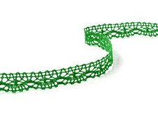 Cotton bobbin lace 75395, width 16 mm, grass green