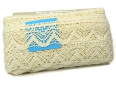 Cotton bobbin lace 75301, width 58 mm, ecru