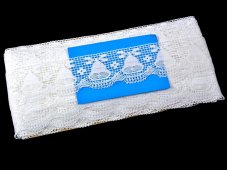 Cotton bobbin lace 75176, width 42 mm, white