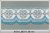 Cotton bobbin lace 81831, width 58 mm, white/ turquoise