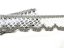 Cotton bobbin lace 75067, width 47 mm, white/ dark linen gray