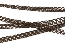 Cotton bobbin lace 75405, width 10 mm, dark brown