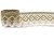 Cotton bobbin lace 75222, width 46 mm, dark brown/ light red/ cream