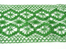 Cotton bobbin lace insert 75036, width 100 mm, grass green