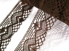 Cotton bobbin lace 81294, width 50 mm, dark brown