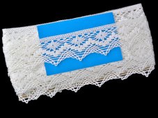 Cotton bobbin lace 75251, width 50 mm, white