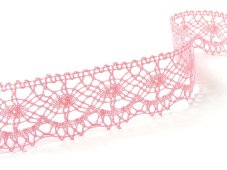 Cotton bobbin lace 75238, width 51 mm, pink