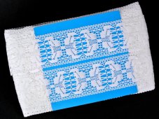 Cotton bobbin lace insert 75312, width 54 mm, white