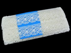 Linen bobbin lace 82231, width 32 mm, 100% linen bleached