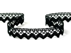 Cotton bobbin lace 75259, width 17 mm, black