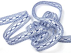 Paličkovaná  vsadka 75305 (bílá/královská modrá)