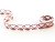 Cotton bobbin lace 75133, width 19 mm, white/ cranberry