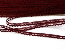 Cotton bobbin lace 75397, width 9 mm, cranberry