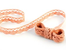 Cotton bobbin lace 75099, width 18 mm, salmon