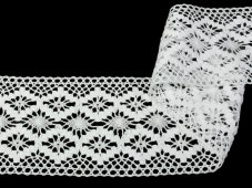Cotton bobbin lace insert 75036, width 100 mm, white