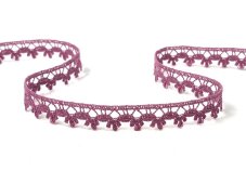 Cotton bobbin lace 73010, width 13 mm, rose