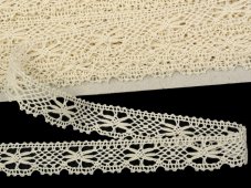 Cotton bobbin lace 75621, width 17 mm, ecru