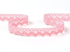 Cotton bobbin lace 75259, width 17 mm, pink