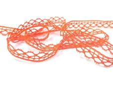 Cotton bobbin lace 75100, width 17 mm, orange