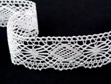 Cotton bobbin lace 81060 white mercerized