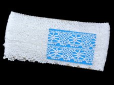 Cotton bobbin lace 82107, width 35 mm, white