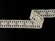 Cotton bobbin lace insert 75372, width 28 mm, ecru BD