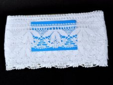 Cotton bobbin lace 82110, width 60 mm, white