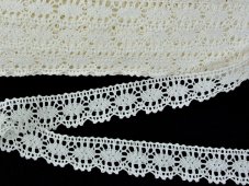 Linen bobbin lace 75394, width 25 mm, 100% linen bleached