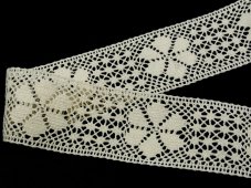 Cotton bobbin lace insert 75562, width 55 mm, ecru