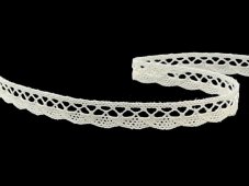 Cotton bobbin lace 75512, width 10 mm, ecru