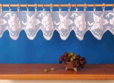Cotton bobbin lace 75102, width 210 mm, white